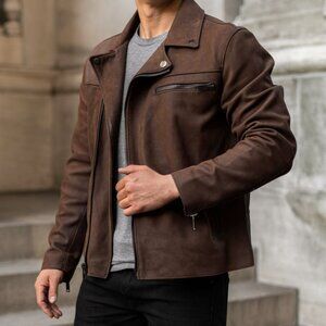 BRAND NEW Thursday Boot Company brown leather jacket